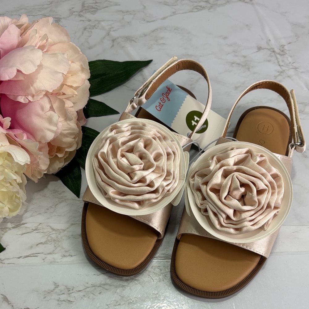 Target Cat & Jack Toddler Girls Sandal With Rose In Various Size New in Box